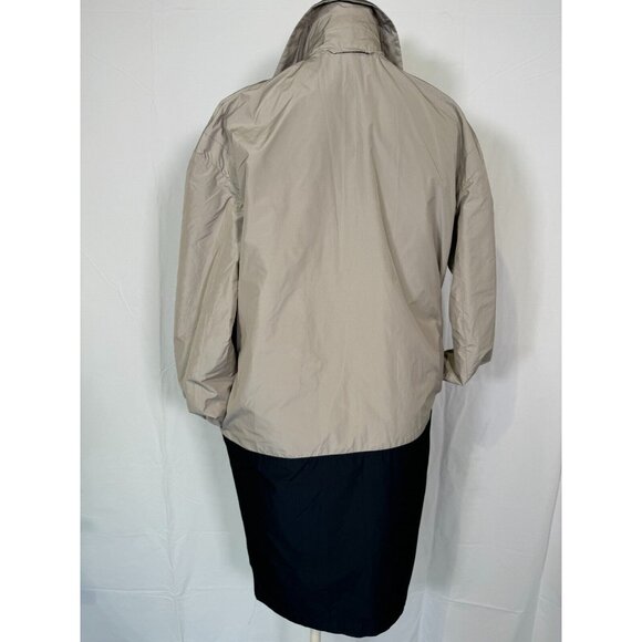 MAX MARA Grey Beige Nylon Rain Trench Coat Reversible Long Jacket Pockets Sz 6 - Picture 9 of 16
